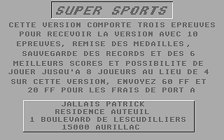 Super Sports atari screenshot